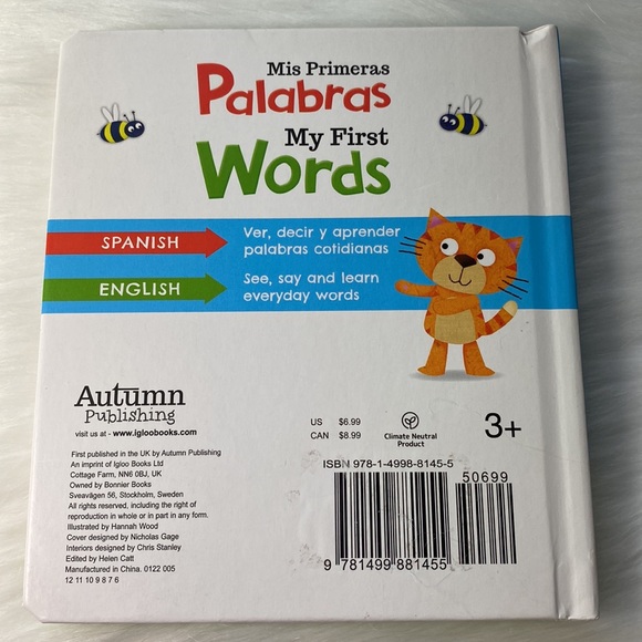 Baby/Toddler/Children Bilingual Board Book Spanish & English "First Words" - Picture 2 of 8